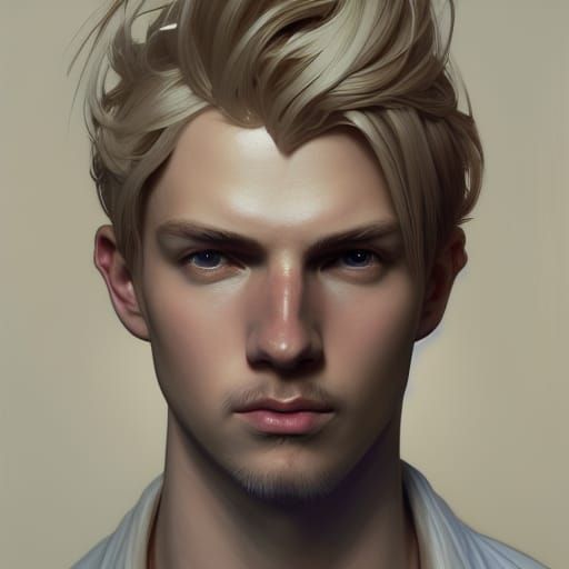 Detailed Portrait of a Blonde Boy in Artgerm Style