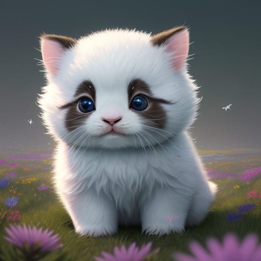 Whimsical Alien Critter frolics in a Vibrant Sunlit Meadow