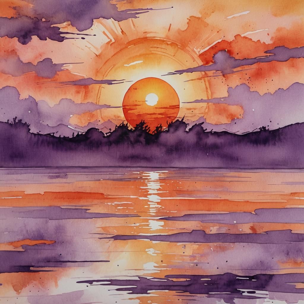 A vibrant sunset.