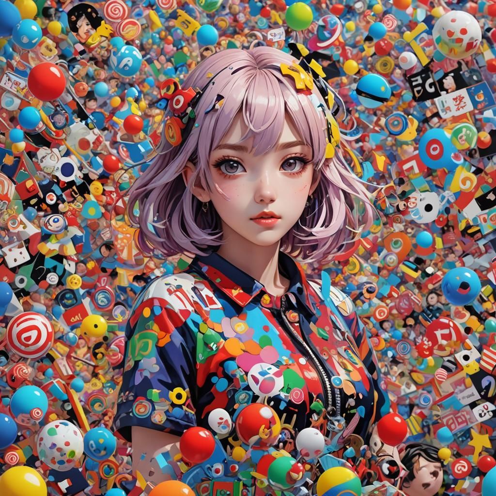 Colorful Pop Art World in 3D Anime Style