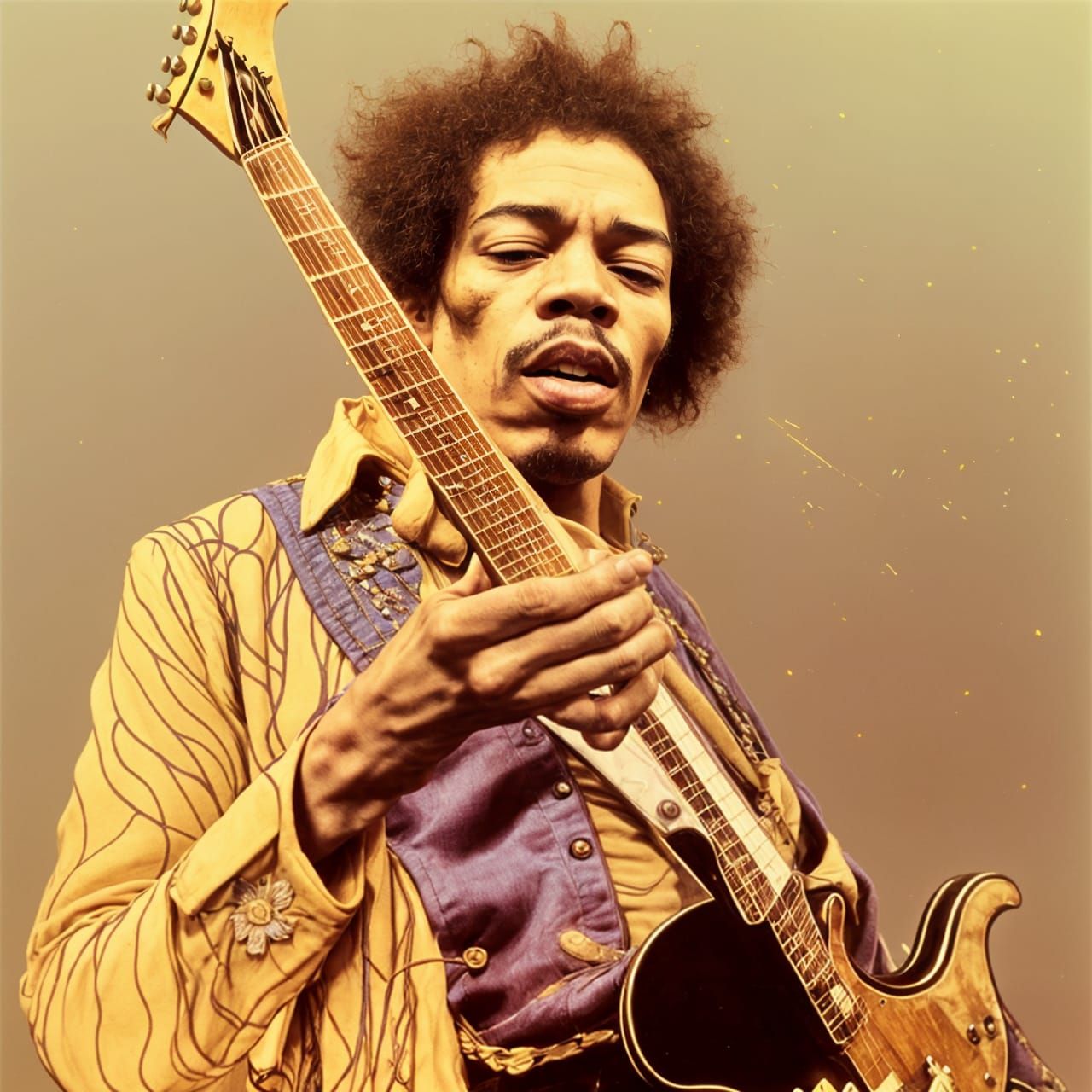 Electric Guitar Weapon with Blues Energy