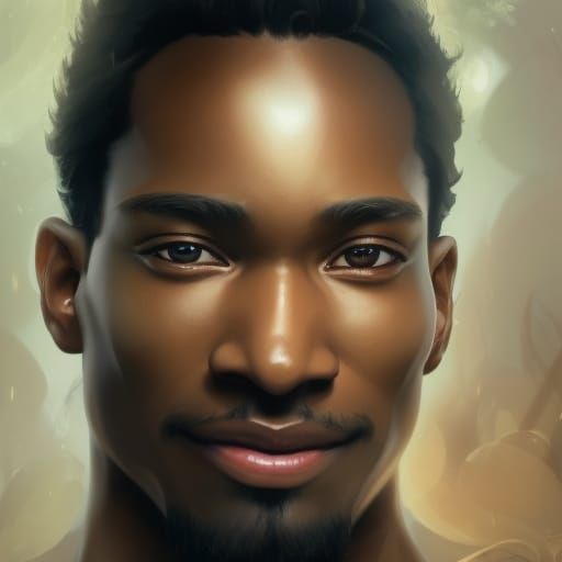 Romantic God Portrait in Hyperdetailed Style