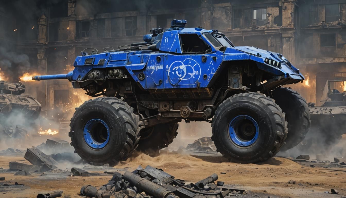 Armored Tank Engages Ruined City in Epic Battle