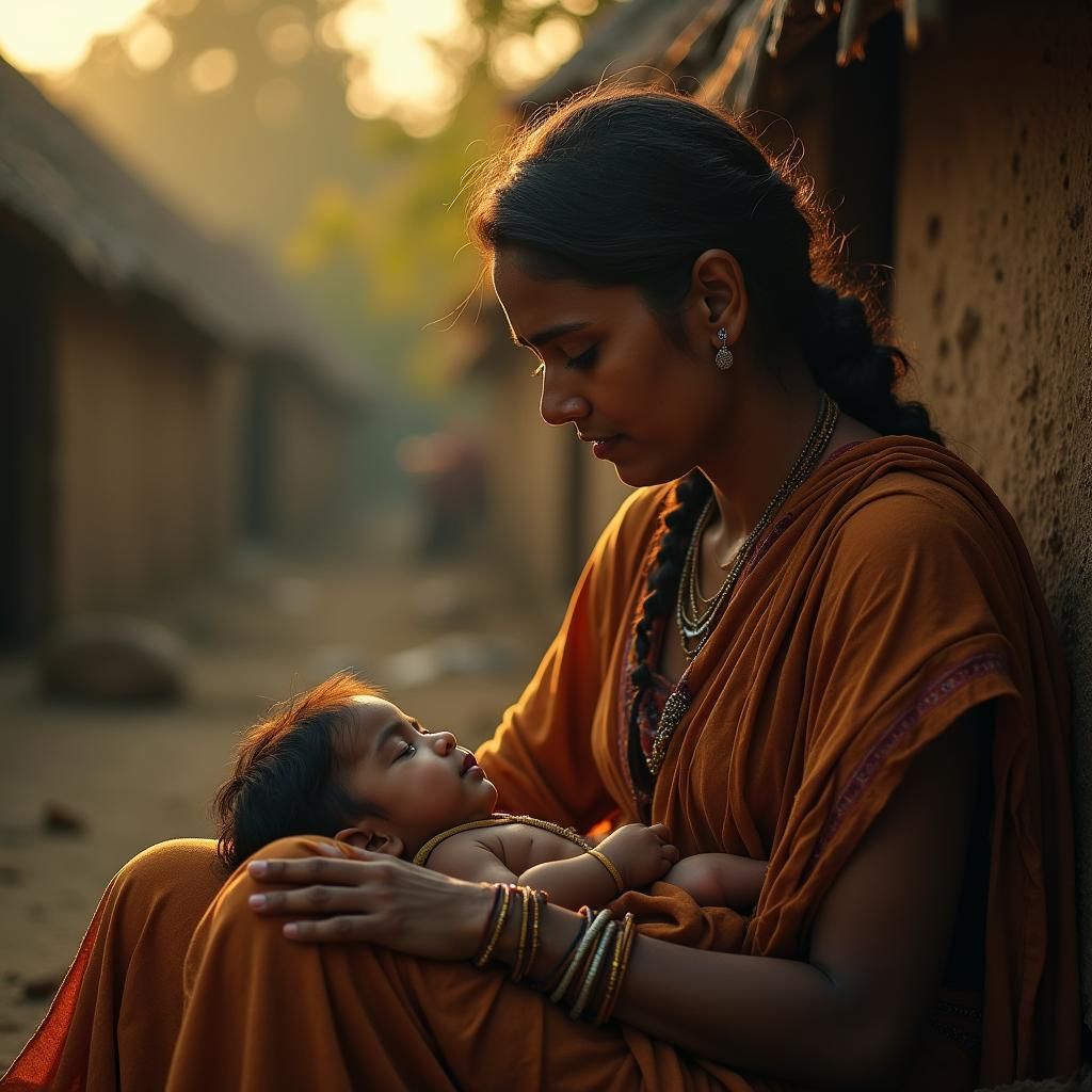Indian Mother Singing Lullaby to Child