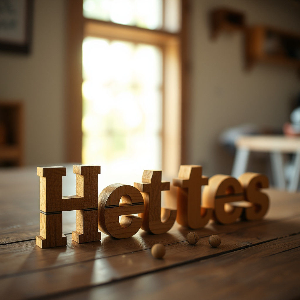 Wooden Letters Still-Life Photography