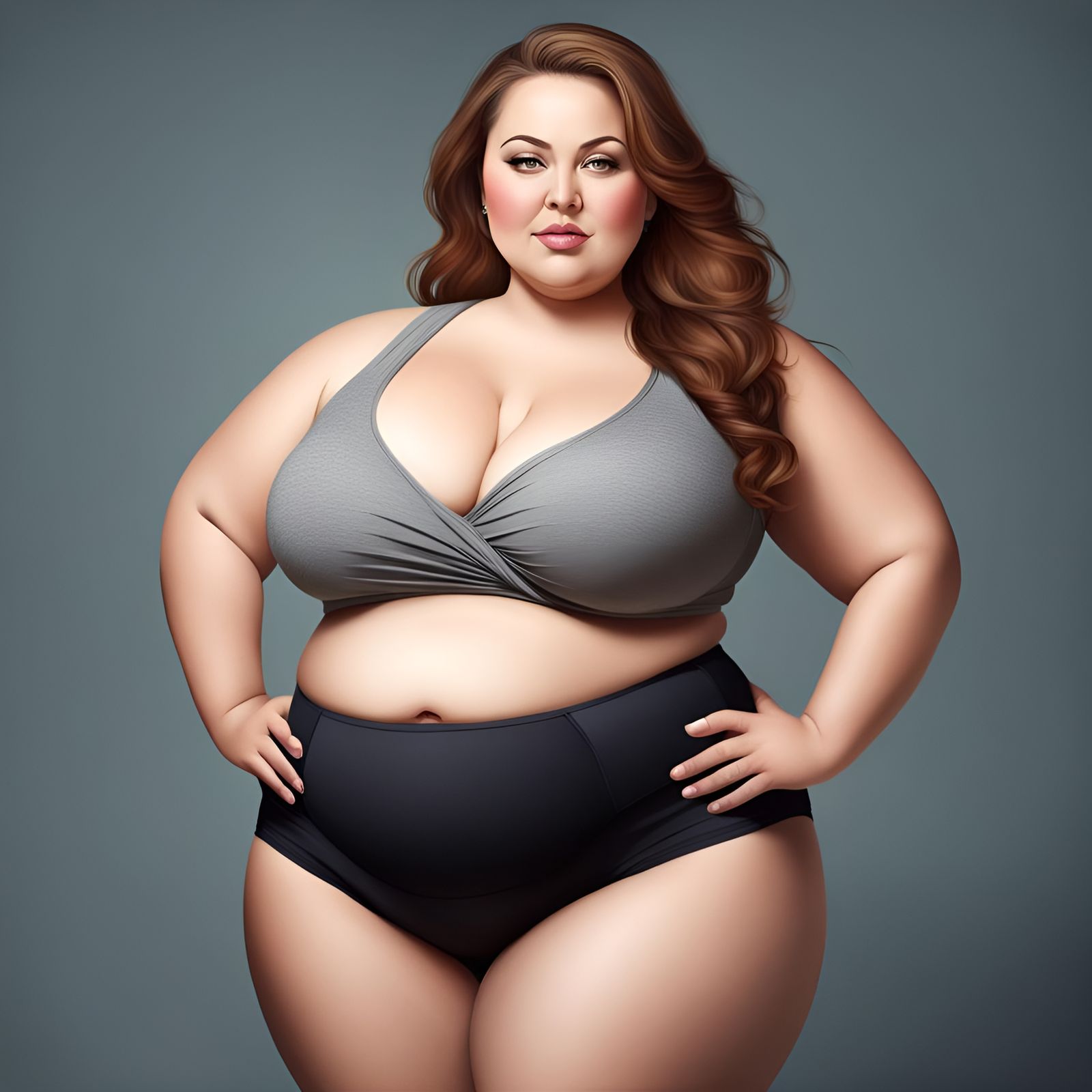 Realistic Full-Figured Woman with Round Hips