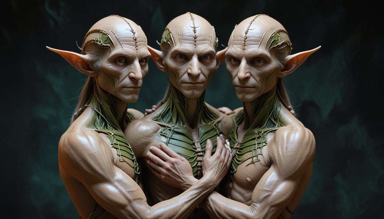Aphus and Beefus, the Half-elven conjoined twins