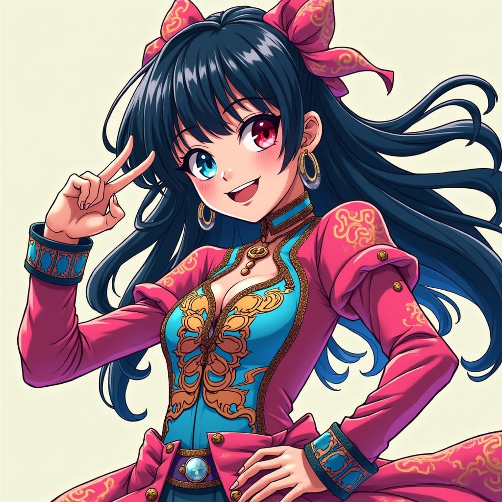 Youthful Idol Portrait in Anime Key Visual Style