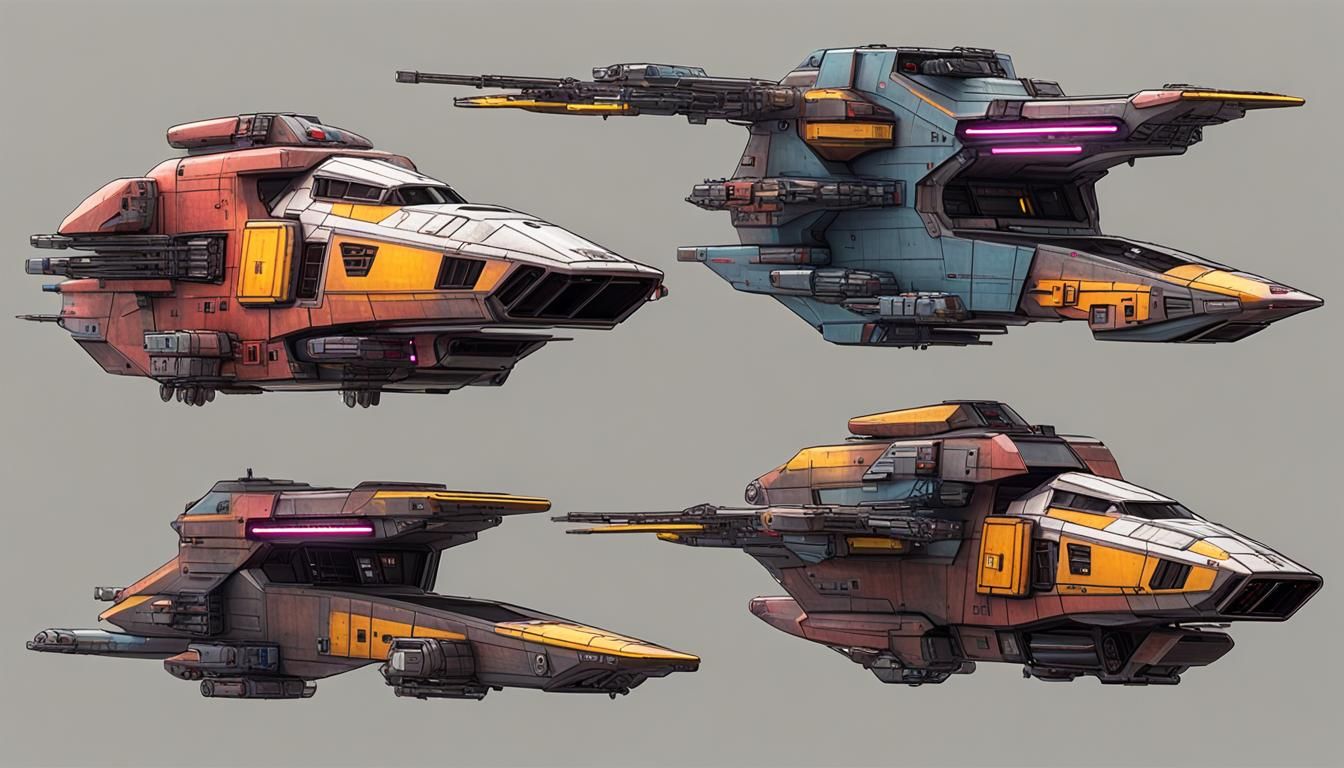 Star Wars Inspired Cyberpunk Transport Spaceship