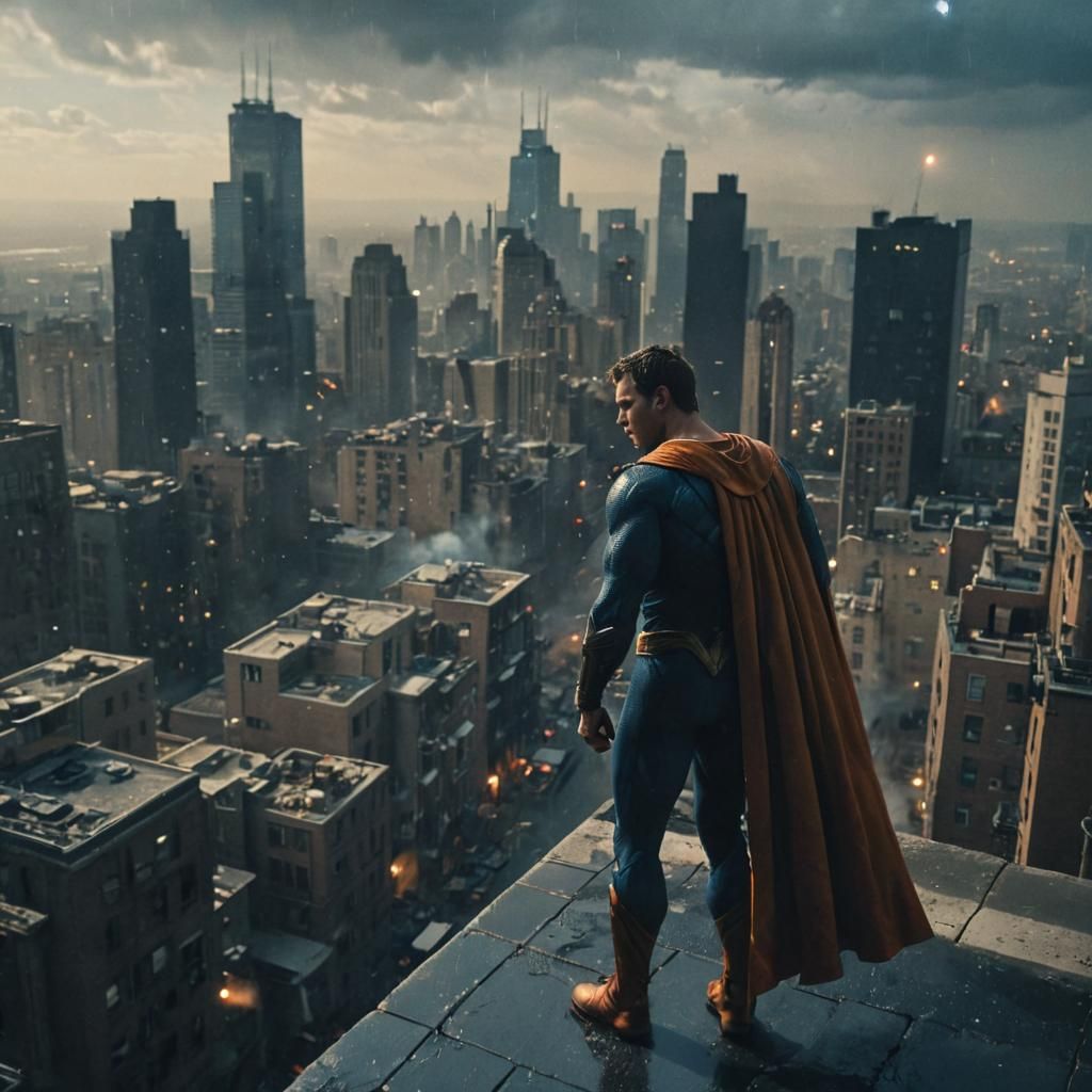 Superhero Powers Unleashed: Cinematic Cityscape