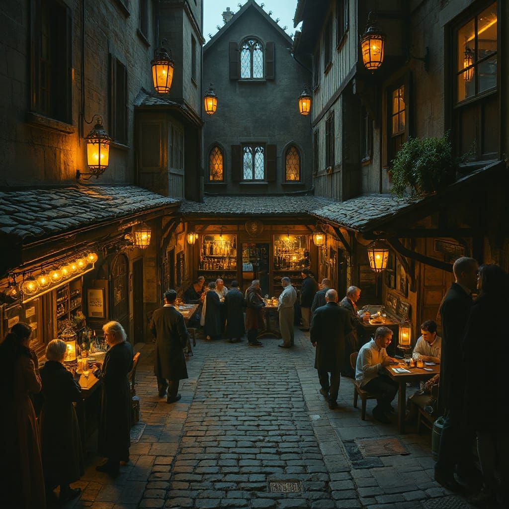 Medieval Tavern & Alleyways with Mystical Elements
