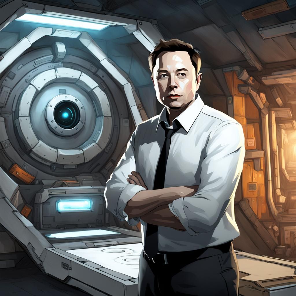 Elon Musk in Portal 2: Digital Rendering