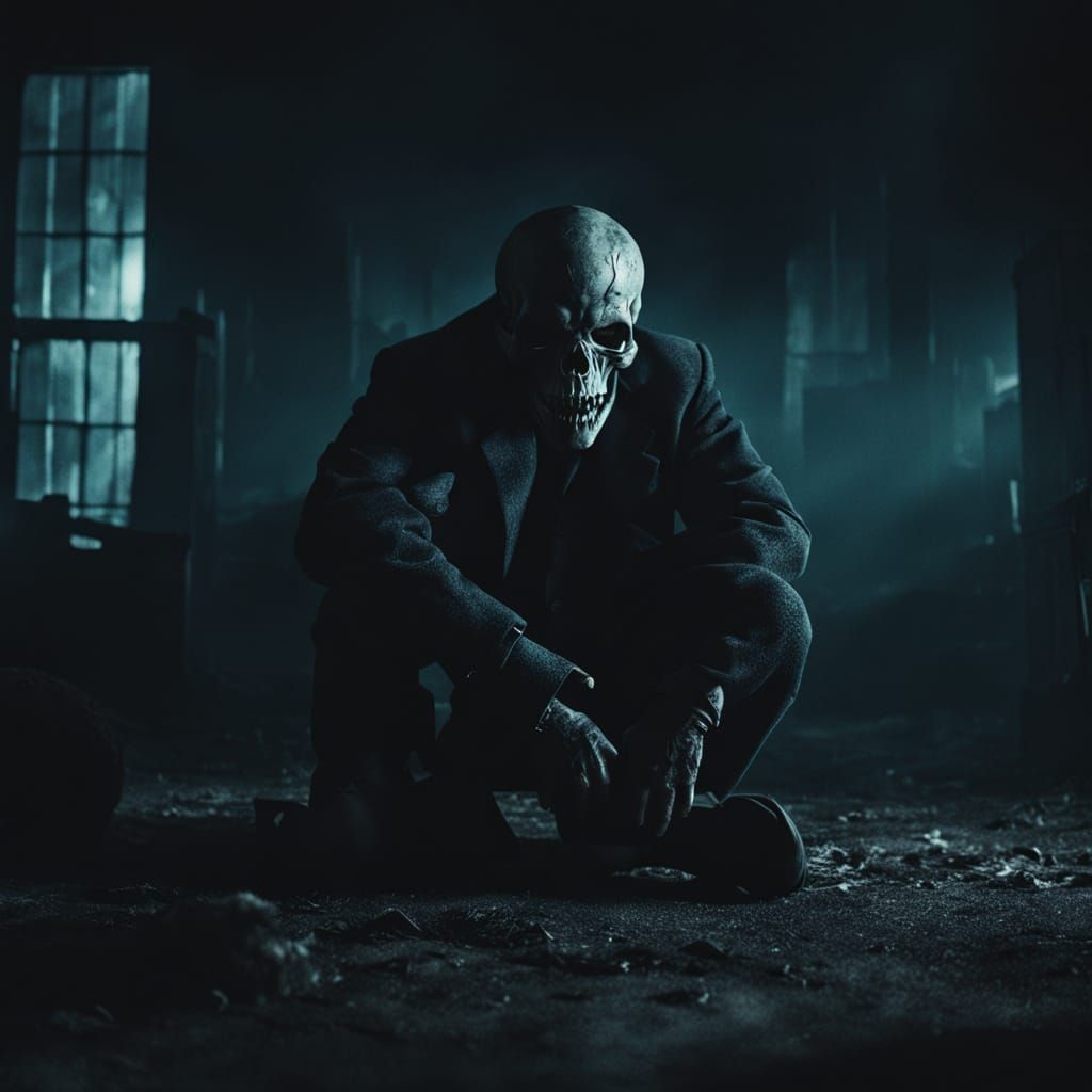 Dark Fantasy Cinematic: Boy in Pain with Skull Demon