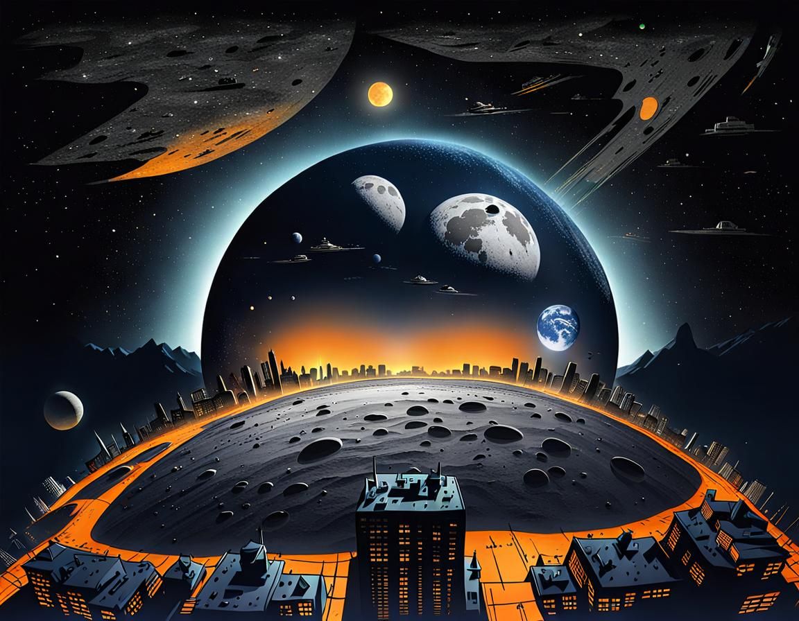 Futuristic Lunar Cityscape