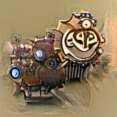 Steampunk Badge with Engine Details