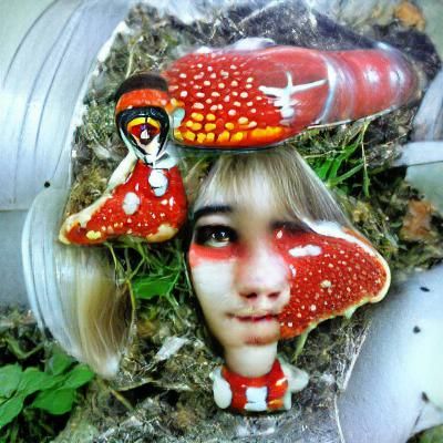 Whimsical Forest Girl in Fly Agaric Costume