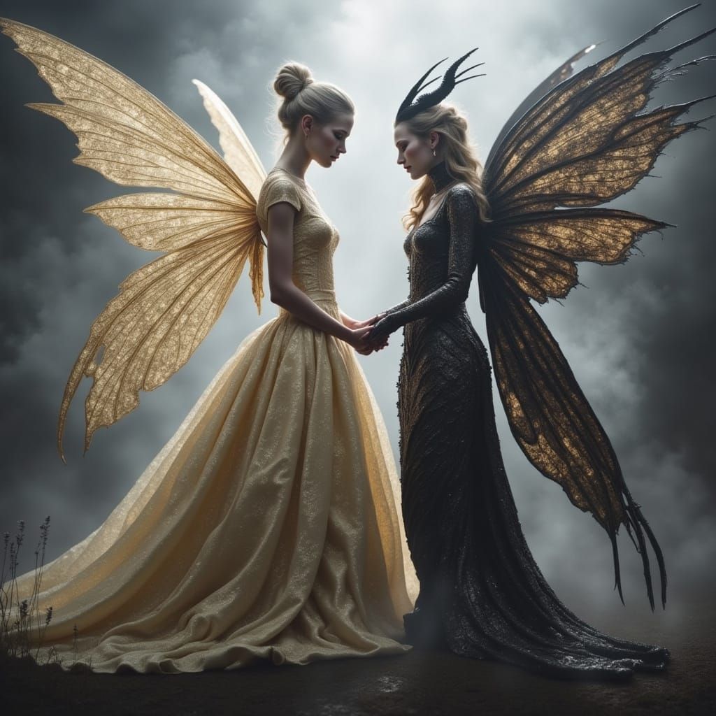 Ornate Fairy Queen of Light vs Demon of Darkness