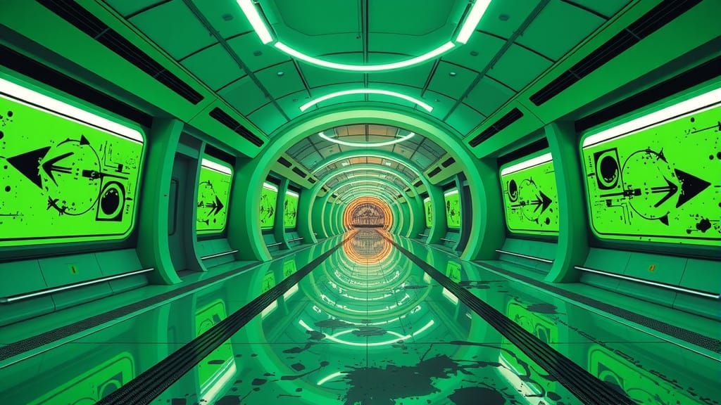 Utopian Future Metro in Frutiger Metro Aesthetic