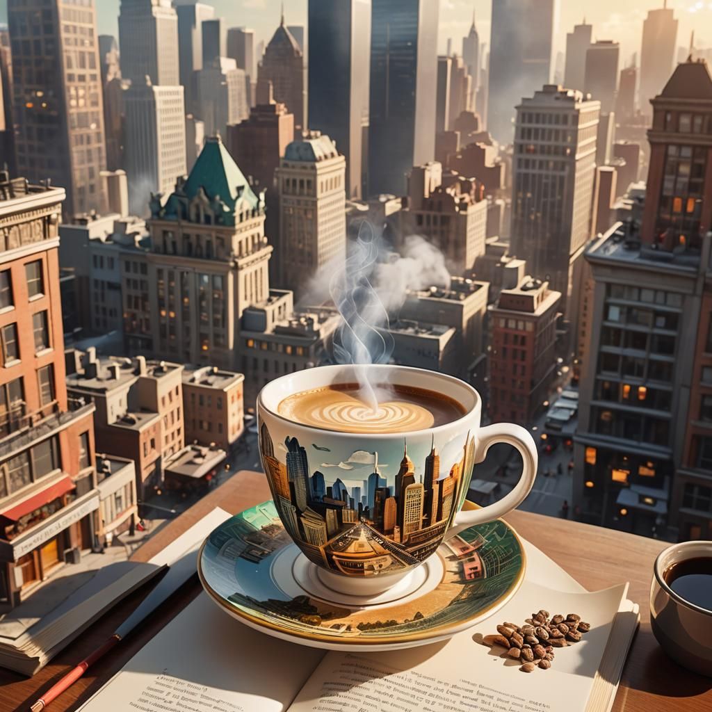 Teacup City: A Matte Painting of Urban Fantasy