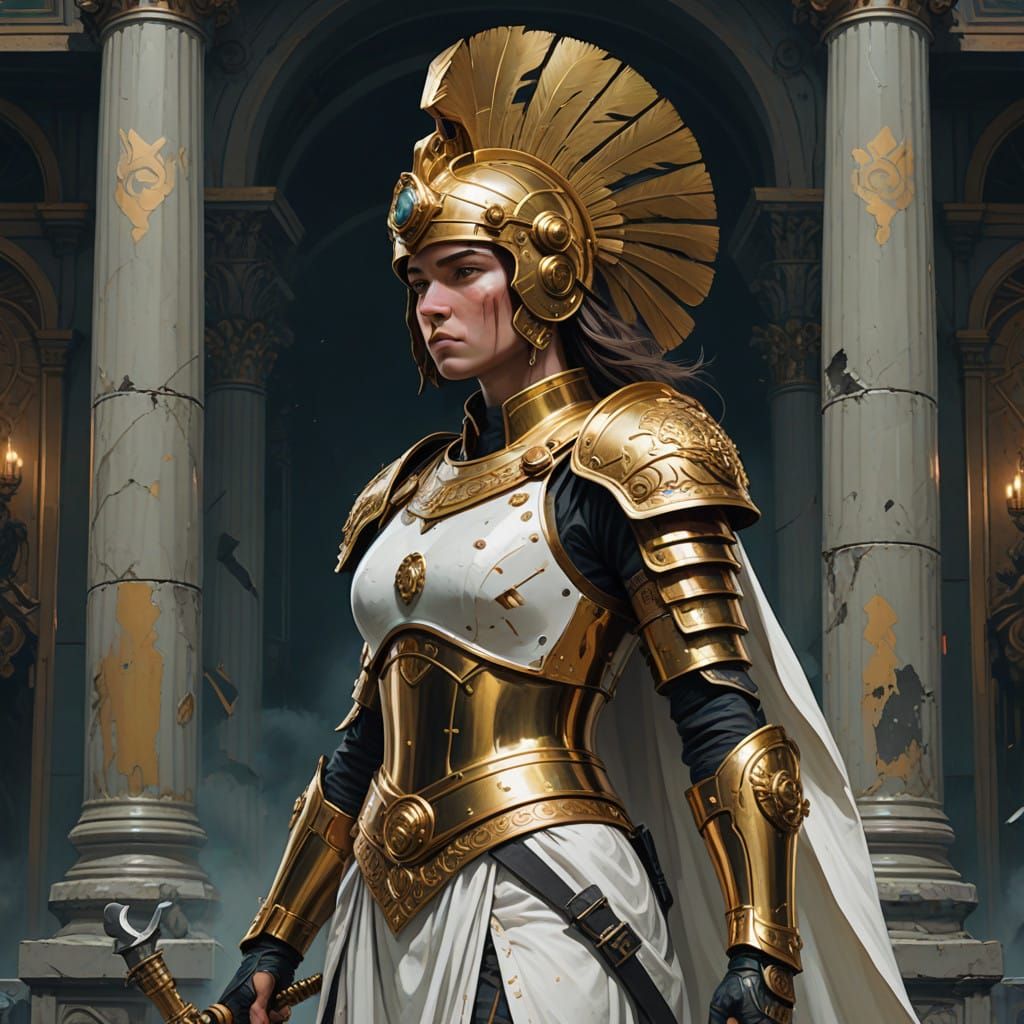 Classical Warrior Goddess in Ancient Greek and Roman Armor