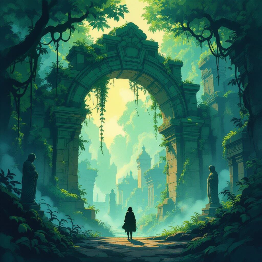 Explorer Discovers Bioluminescent Jungle City in Studio Ghib...