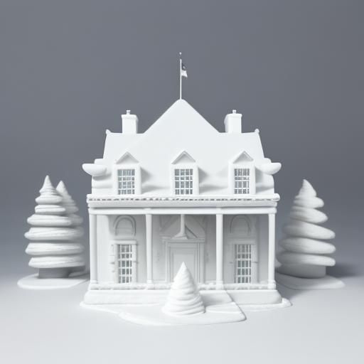 Marshmallow White House: A Monochromatic Vision