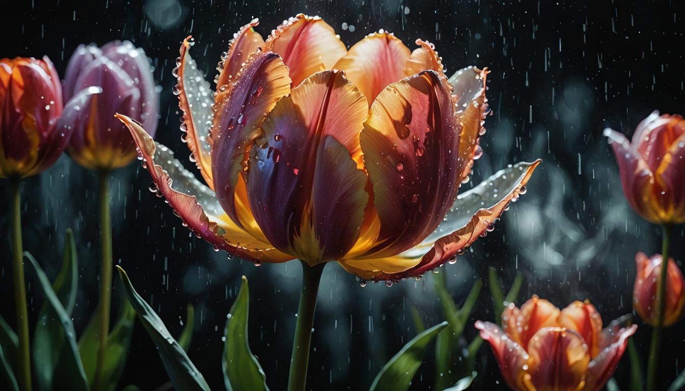 Ethereal Tulip Crafted from Ghostly Flames