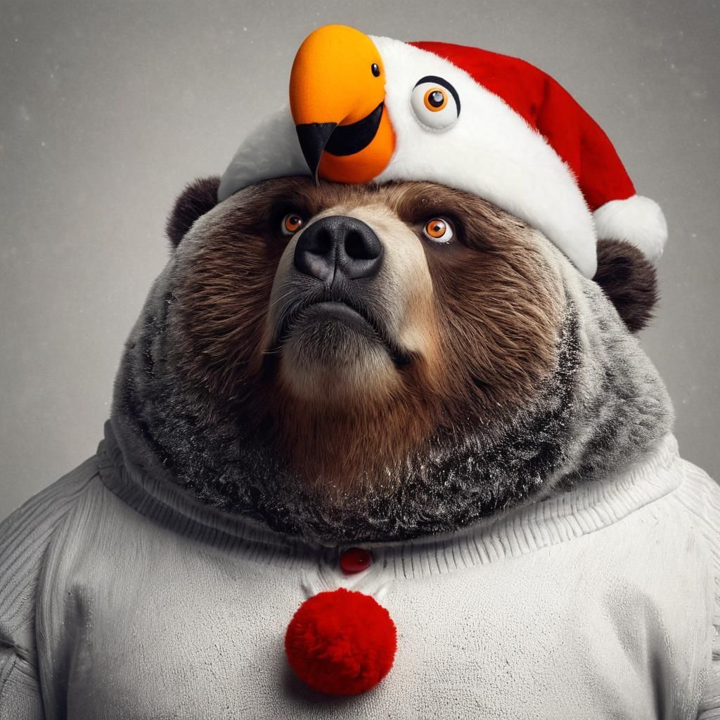 Disdainful Snowman Bear in Contemptuous State