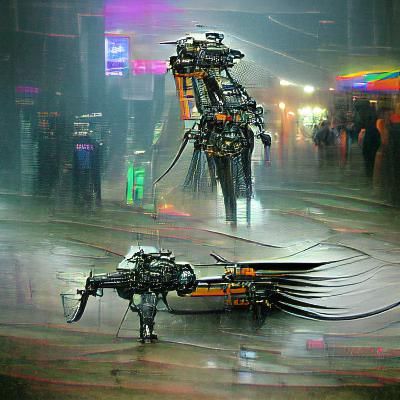 Futuristic Cyberpunk Machines in a Dystopian Setting