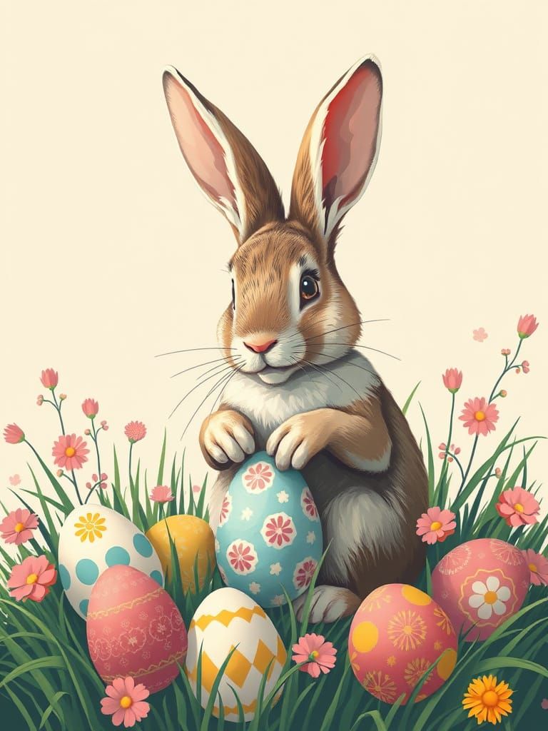 Vintage Easter Bunny Poster Art from the Roaring Twenties