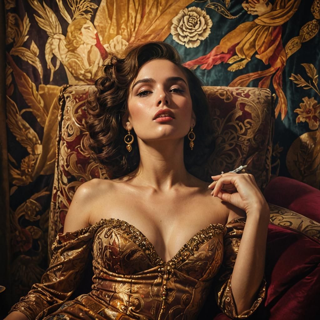 Seductive Expressionism in a Velvet Smoking Room