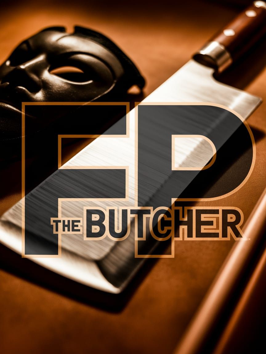 Luxurious Logo with Cleaver and Mask in Warm Tones