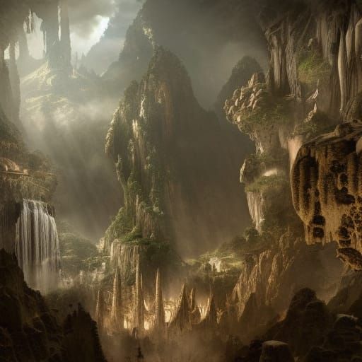 Epic Treasure Cave Digital Matte Painting
