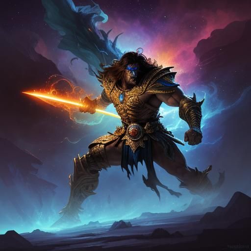 Conan Battles Alien Beast in Cosmic Fantasy