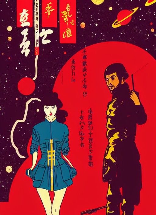 Ana de Armas in Post-Apocalyptic Ukiyo-e Print