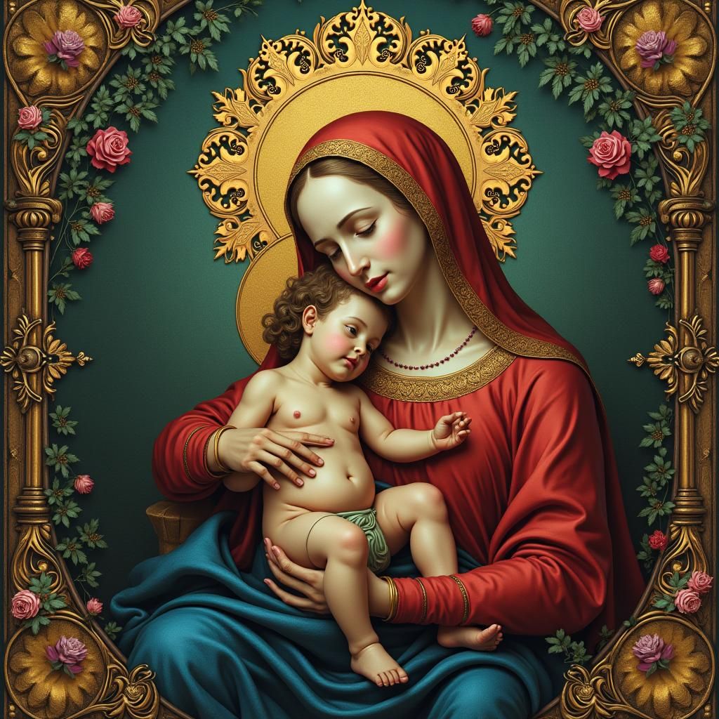 Madonna and Child in Dreamlike Landscape