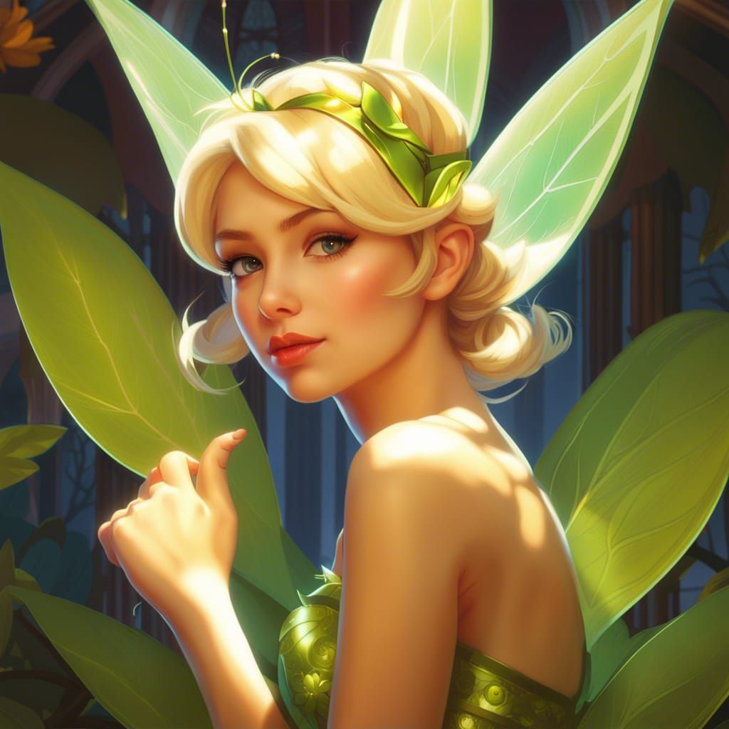 Fairy with Leaf Armor in Illustrative Style
