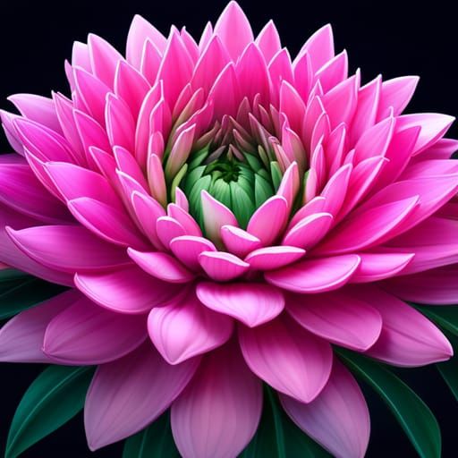 Hyperdetailed Pink Flower in Neon Light