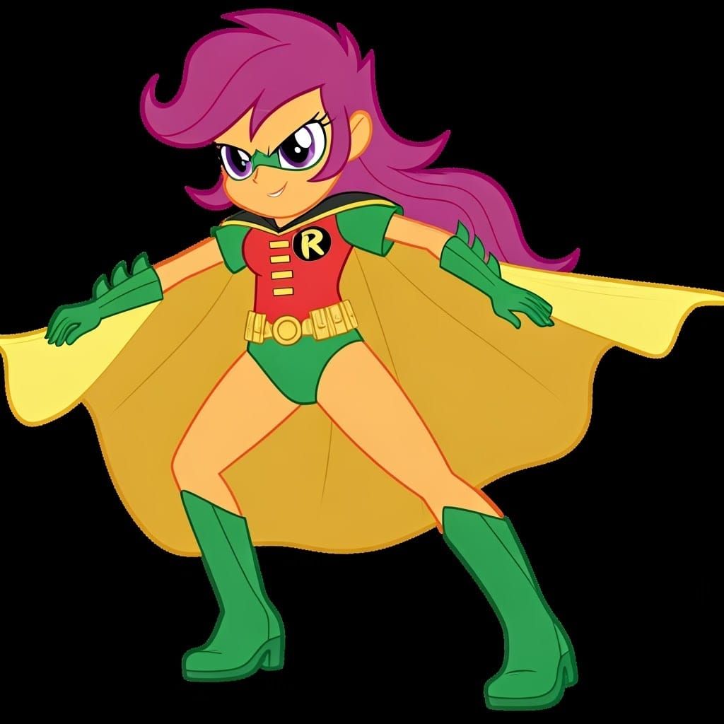 Scootaloo as Robin in Anime Key Visual Style