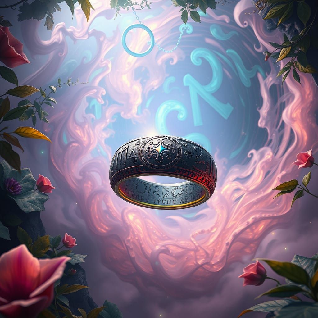 Mystical Ring in a Vibrant Celestial Vortex