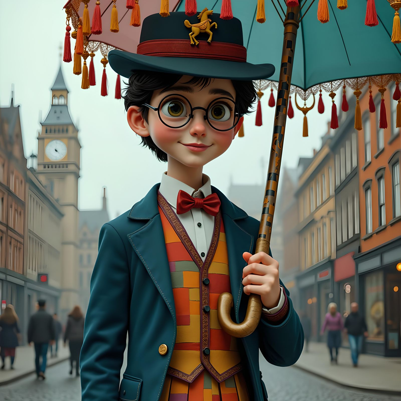 Harry Potter as Mary Poppins Illustration