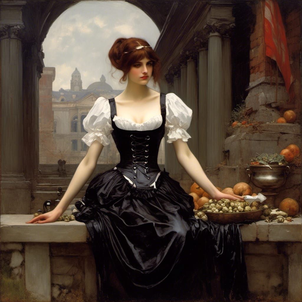 Science Fantasy Maid in Biomechanical Style