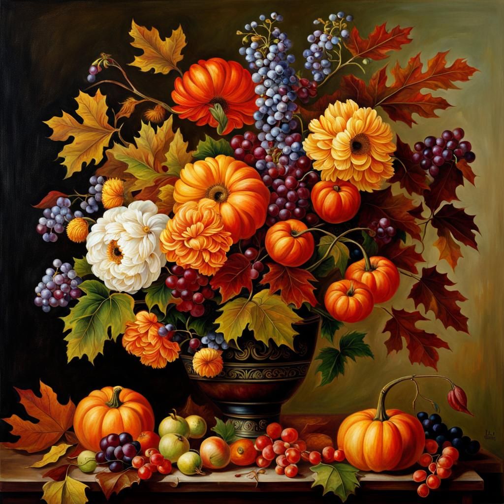 Autumn Flowers Still Life, Masterpiece