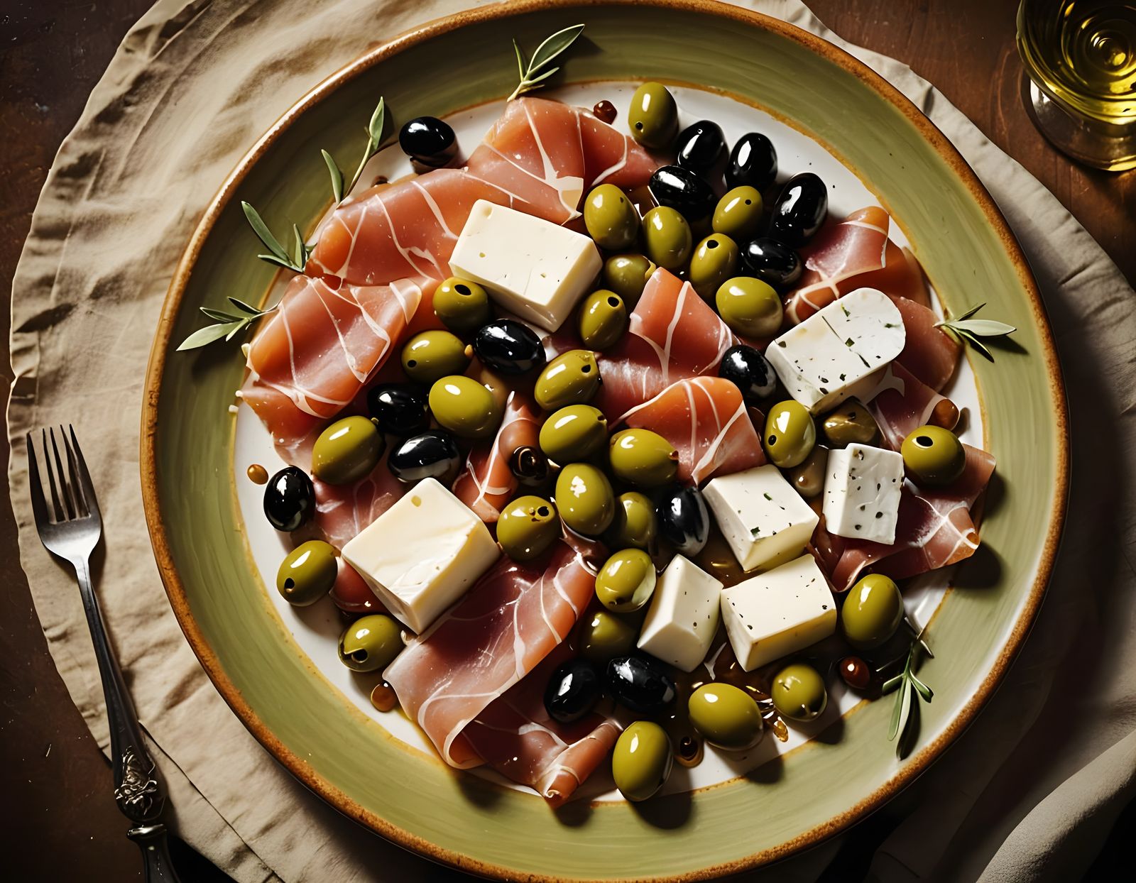 Delicious Italian Keto Plate with Prosciutto and Mozzarella