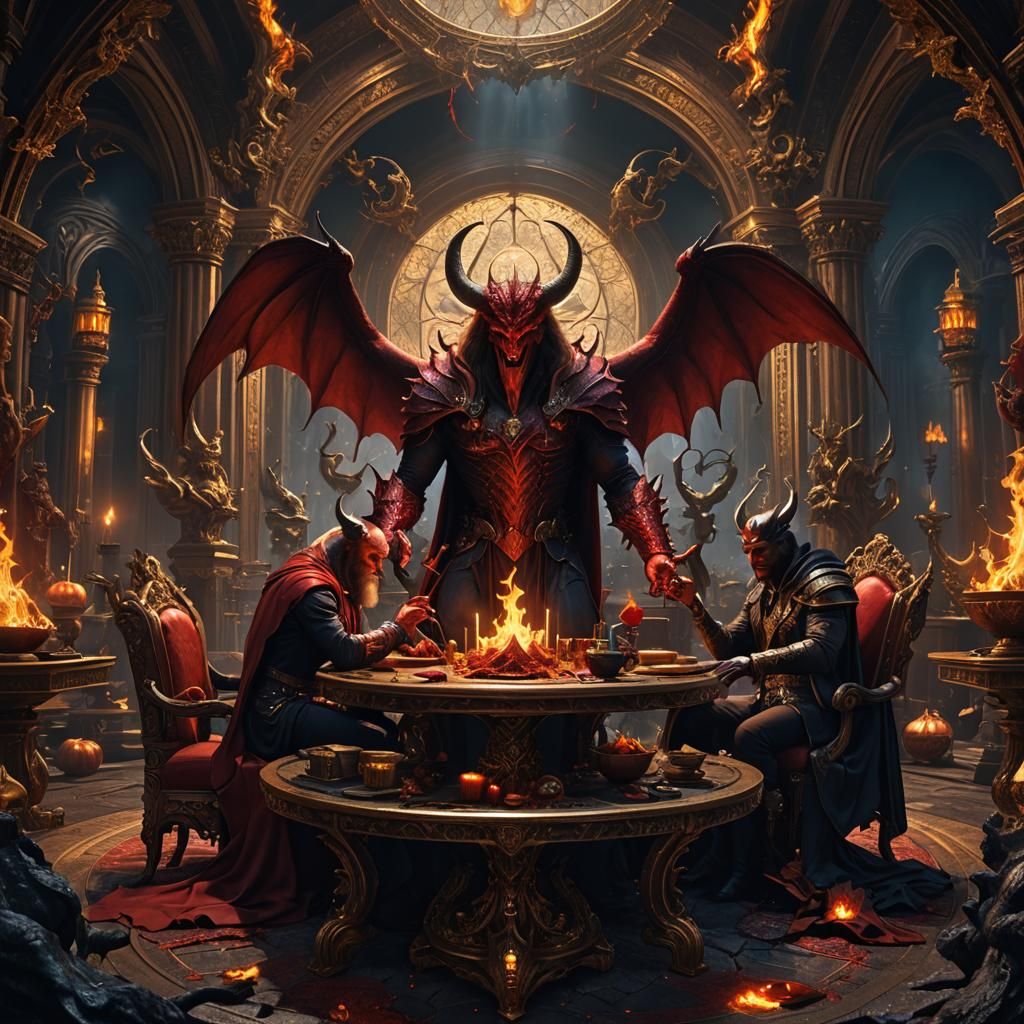 God and Devil Soul Trade: Detailed Matte Painting