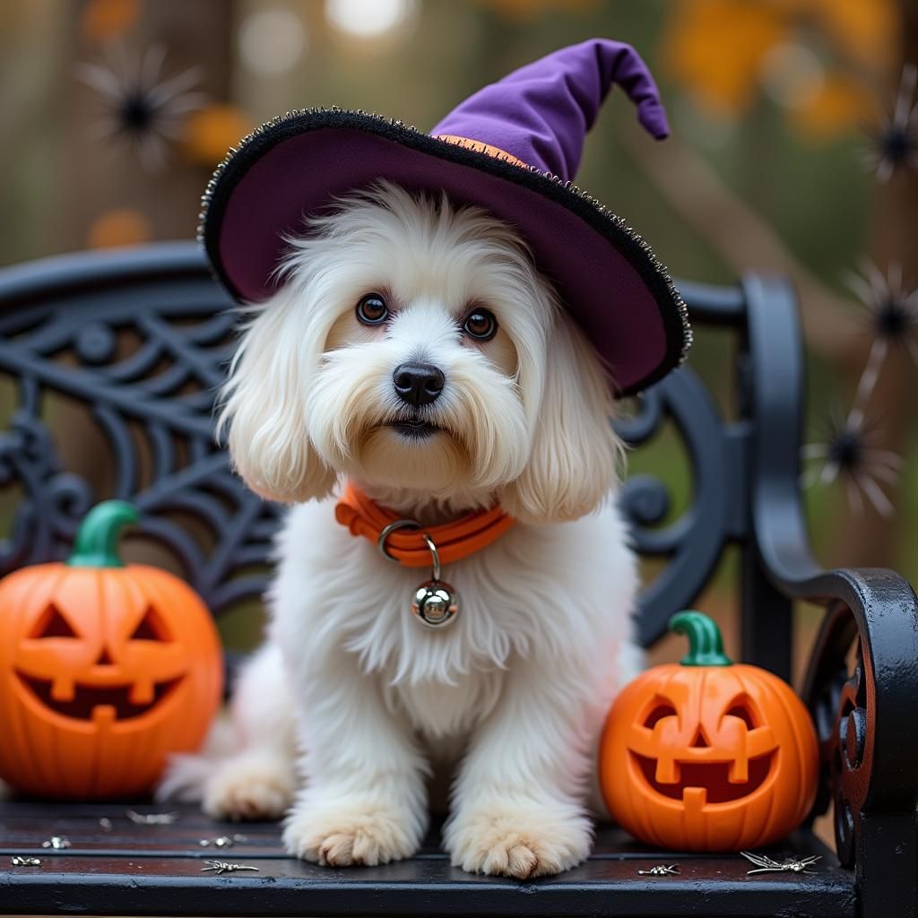 Havanese Dog Celebrates Halloween in Whimsical Style