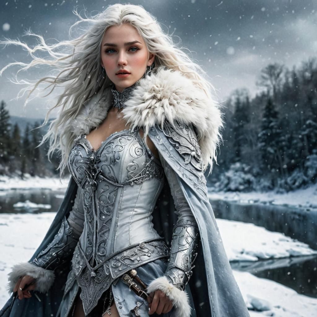 Ice Princess in Charcoal Sketch Armor