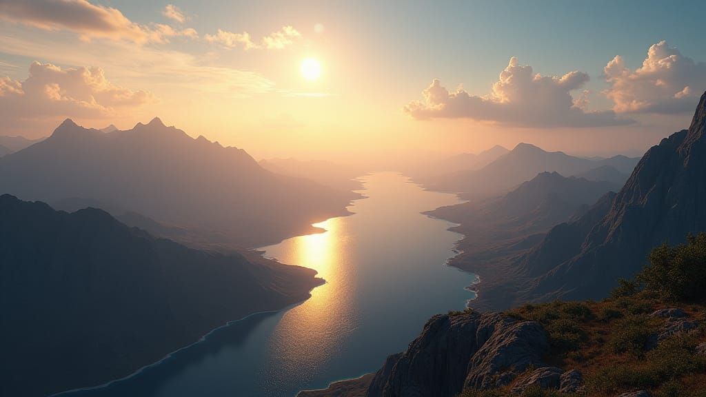 Epic Landscapes: Golden Light Over Diverse Terrain