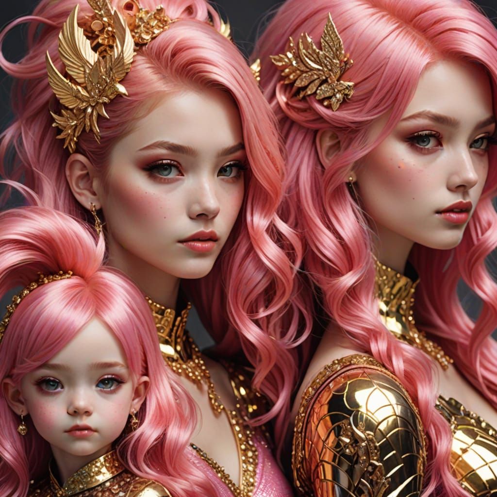 Fabulous Shiny Creatures with Golden Tails