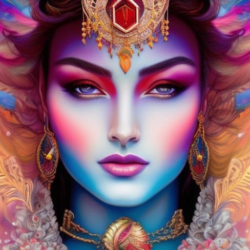 Ardhanarishvara Portrait in Whimsical Fantasy Style